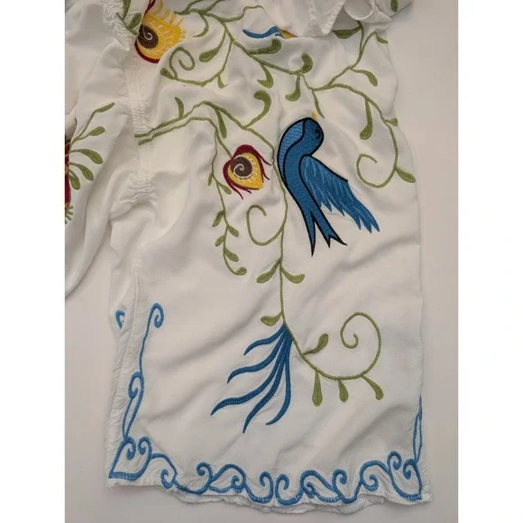 Jastie 2022 Floral Embroidered Maxi V-Neck L/S Tassel Boho Dress Women's Size S - Picture 9 of 10